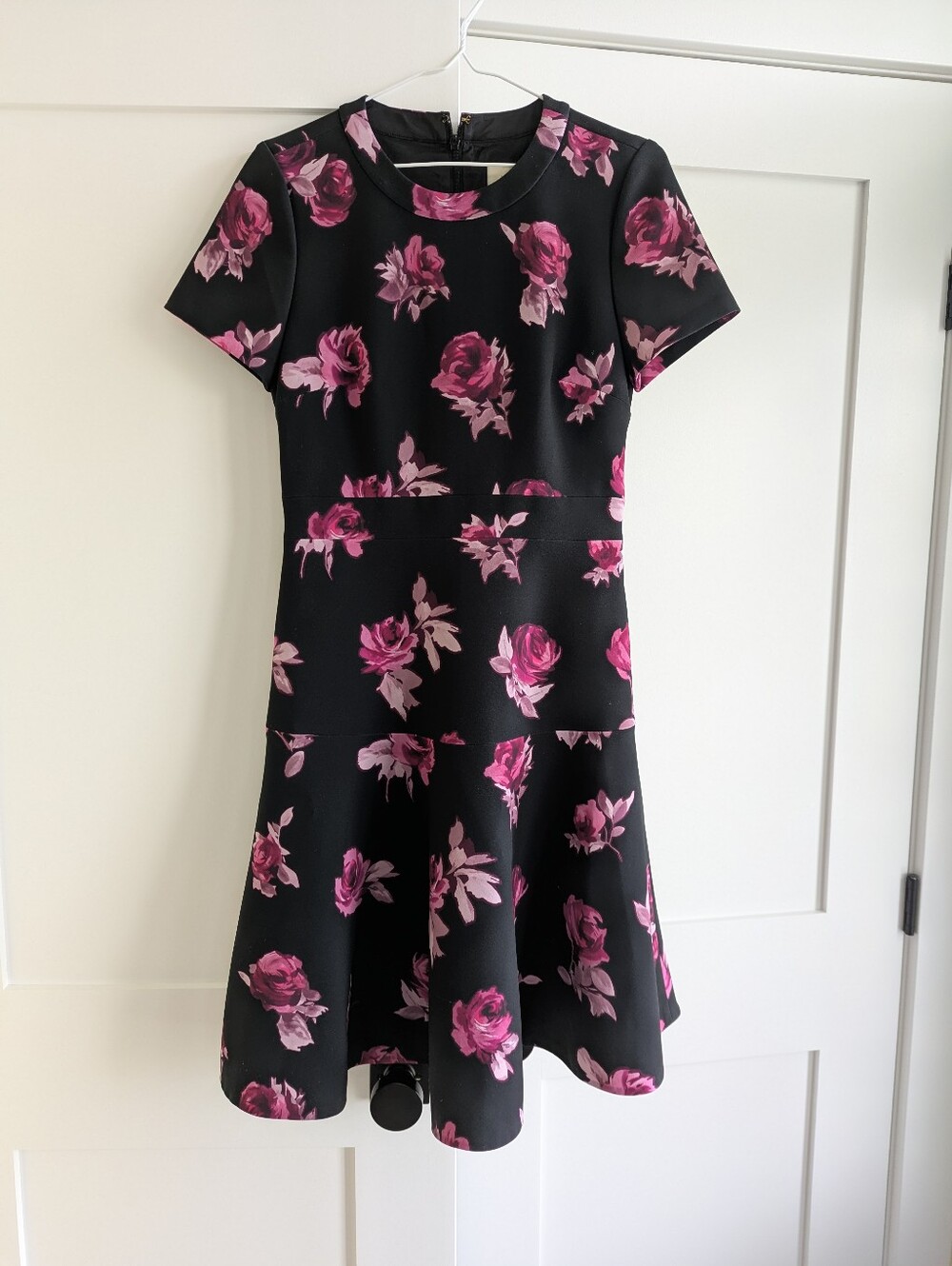 kate spade Black Dress with Pink Rose Print